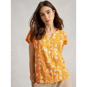 White Stuff Nelly Notch Neck Short Sleeve Tee